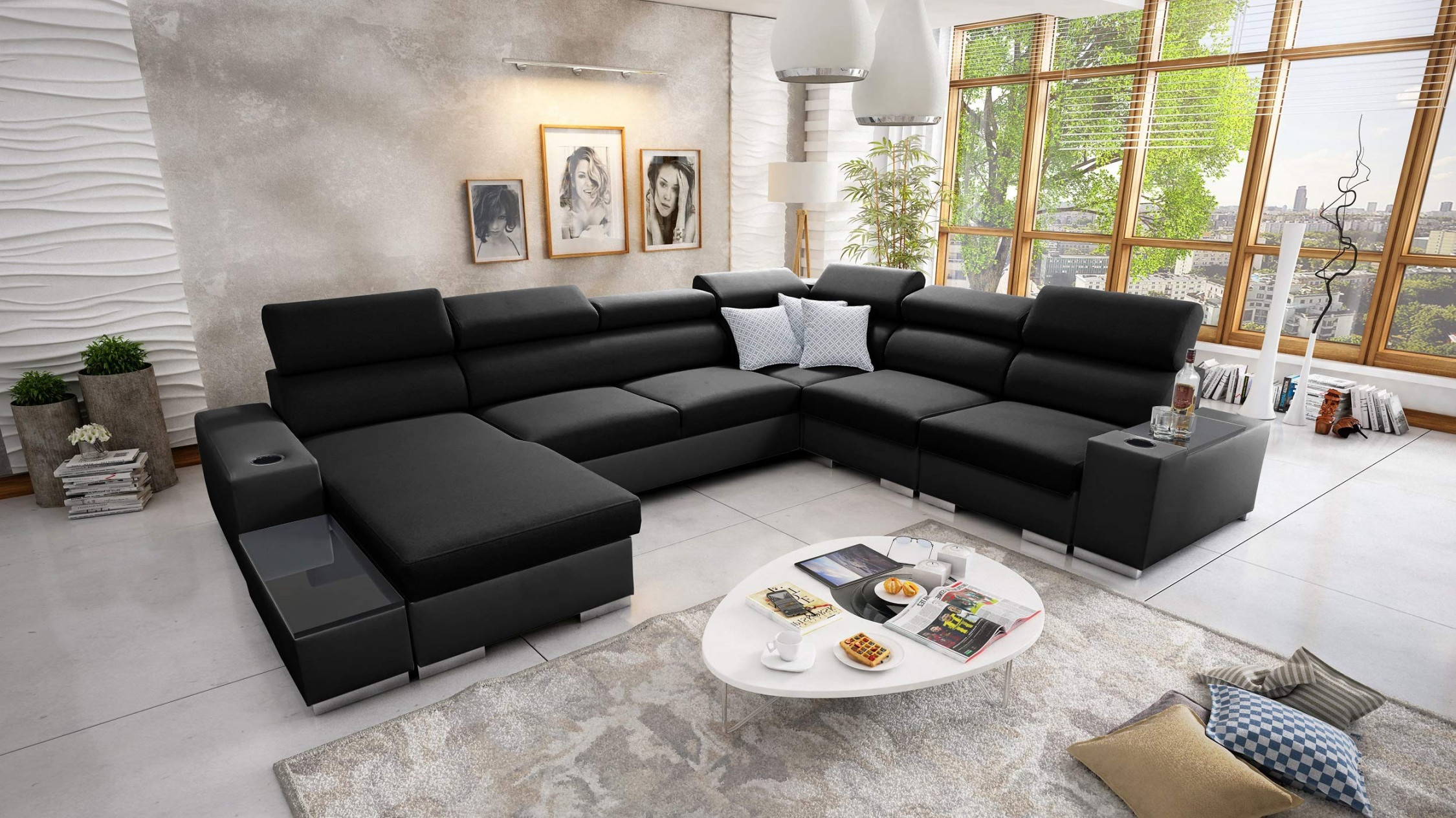 AllAll Ecksofa mit Schlaffunktion Piano x cm – Schlafsofa